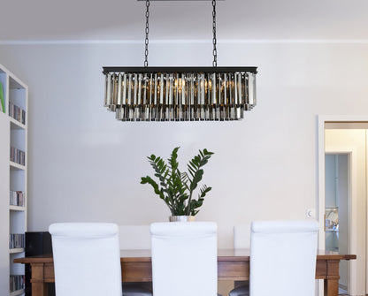 Sydney 12 light Matte Black Chandelier Silver Shade (Grey) Royal Cut Crystal