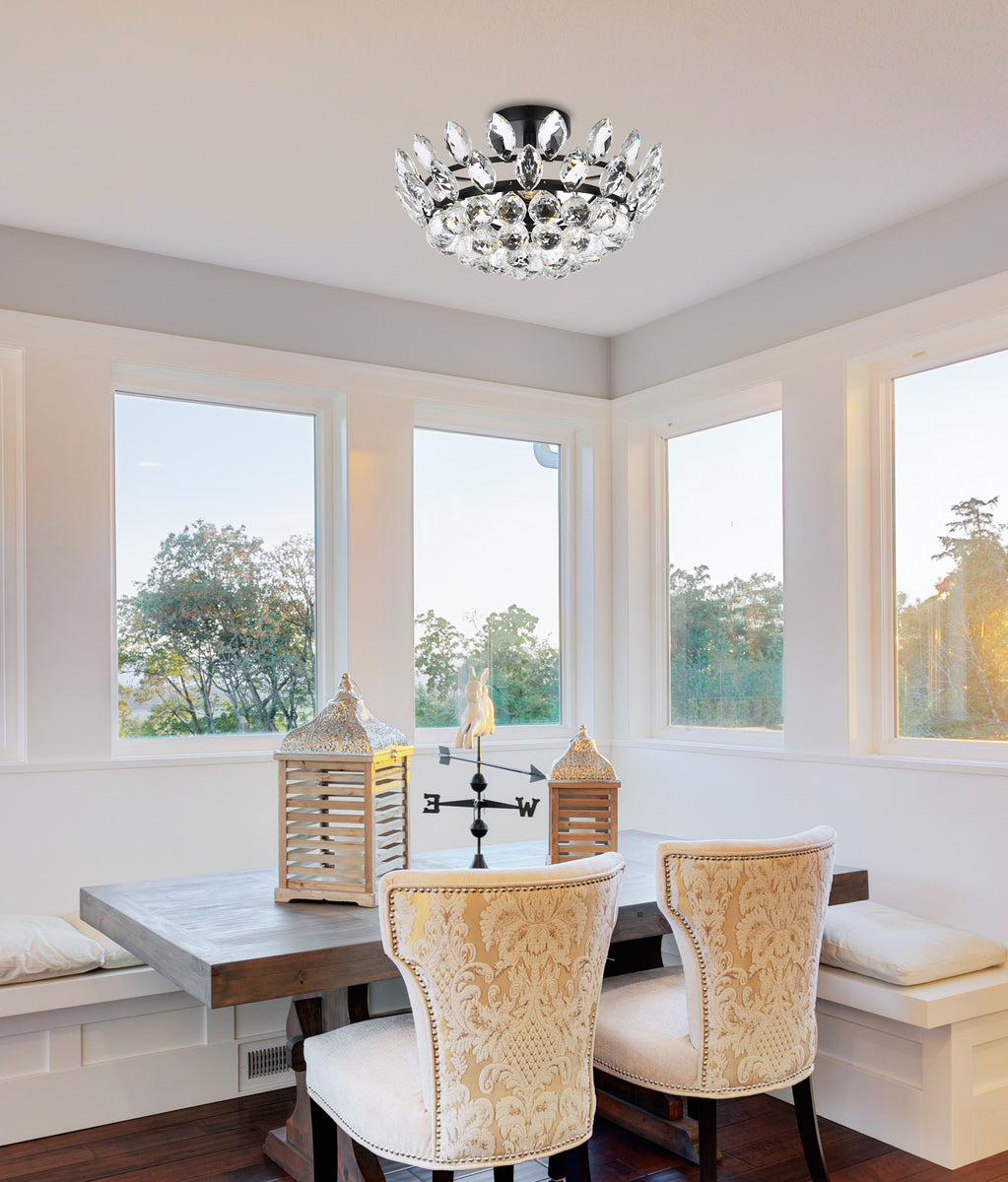 Emilia 16 inch flush mount in black