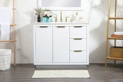 42 inch Single bathroom vanity in white