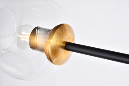 Cavoli 9 light in Light Antique Brass and Flat Black Pendant