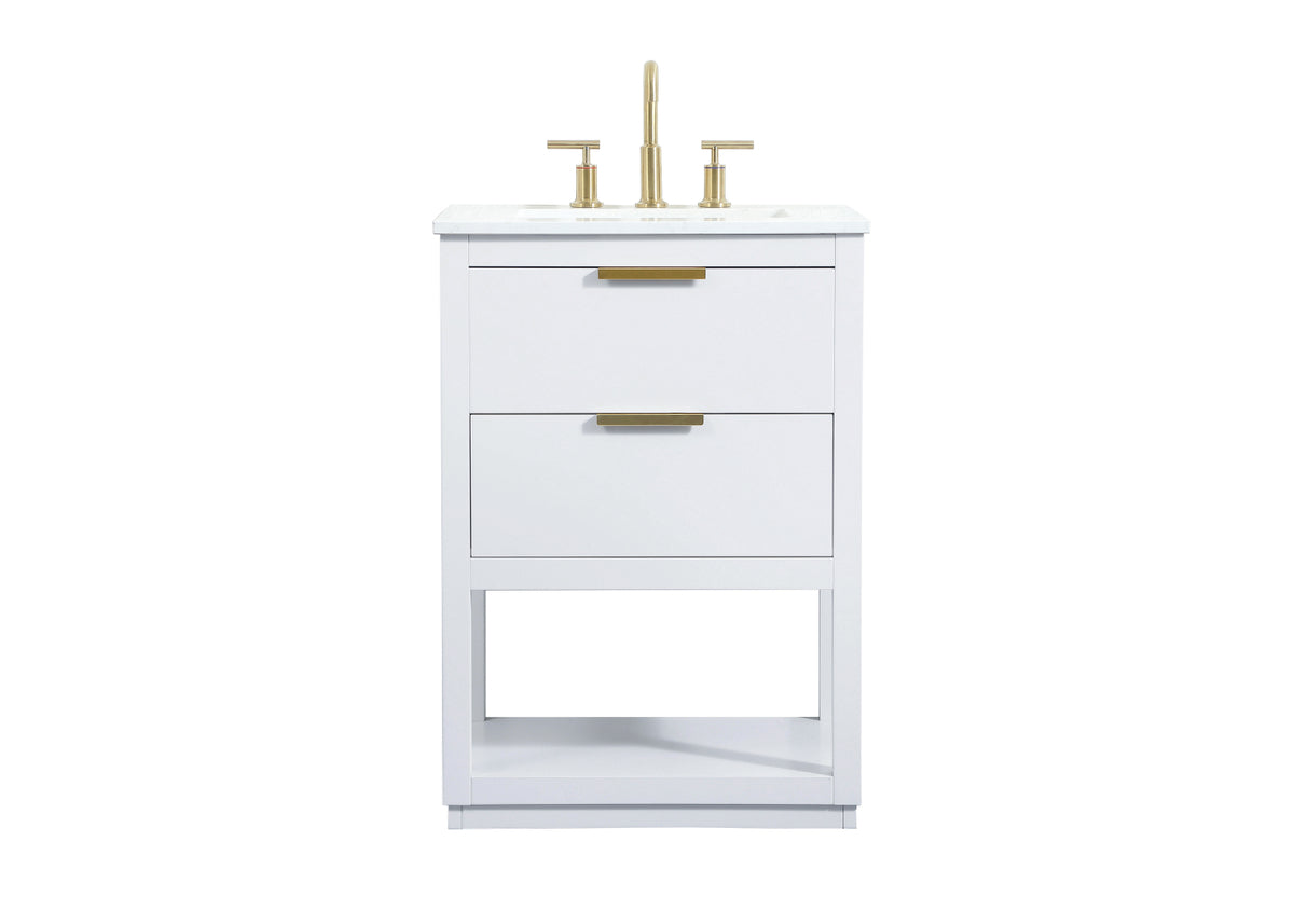24 inch Single bathroom vanity in white