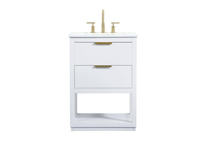 24 inch Single bathroom vanity in white