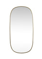 Metal Frame Oval Mirror 30x60 Inch in Brass