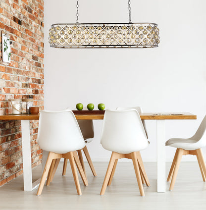 Madison 7 light polished Nickel Chandelier Golden Teak (Smoky) Royal Cut Crystal