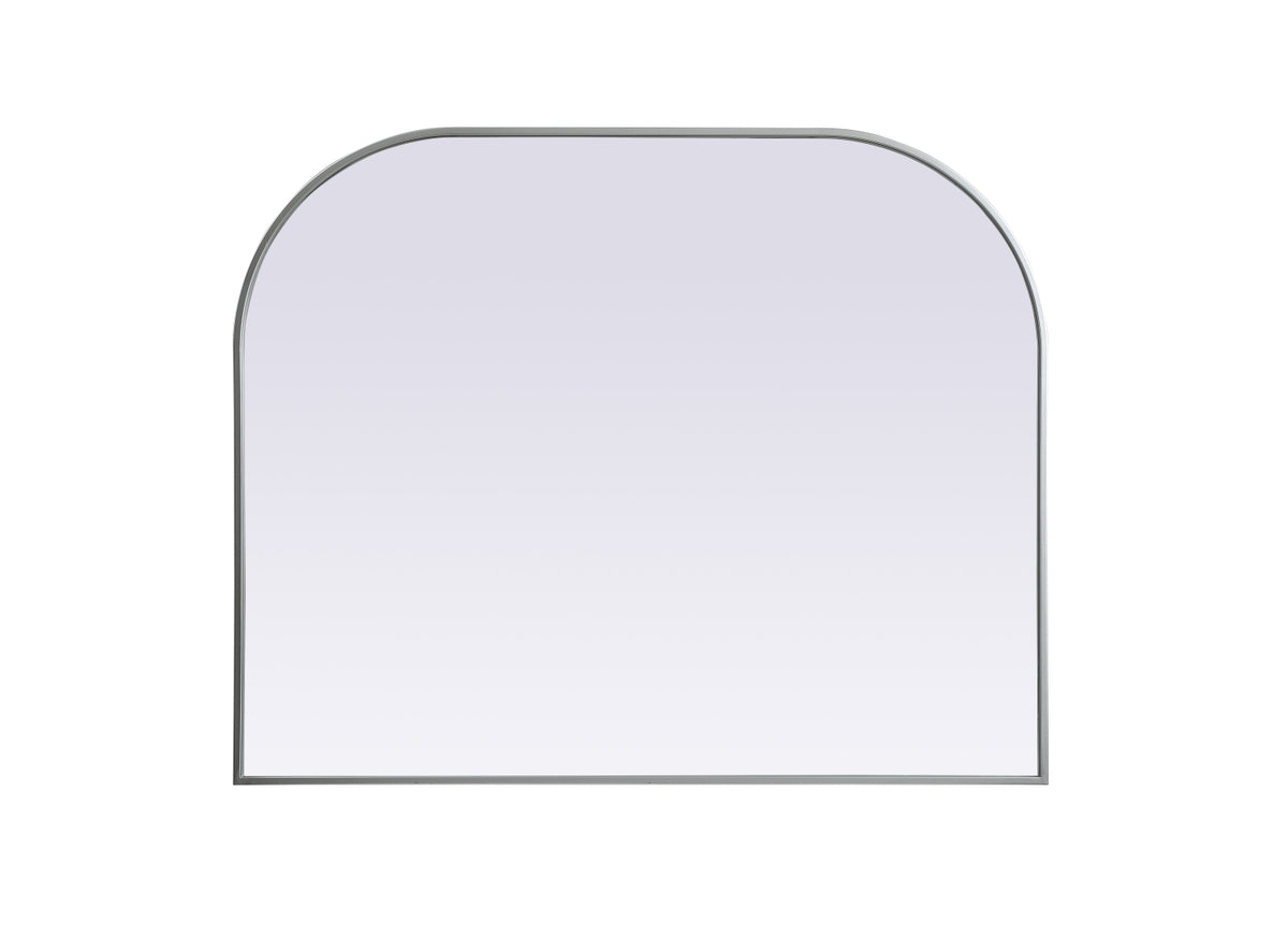 Metal Frame Arch Mirror 42x34 Inch in Silver