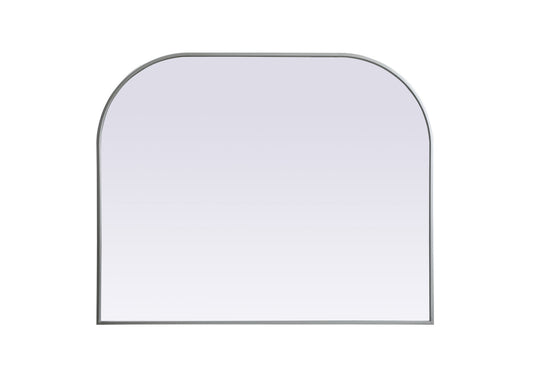 Metal Frame Arch Mirror 42x34 Inch in Silver