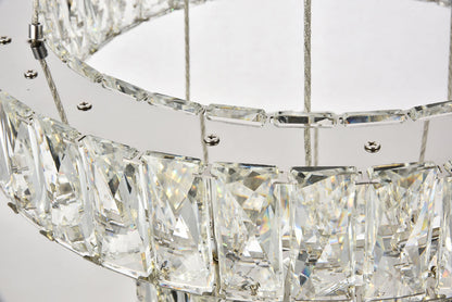 Monroe Integrated LED chip light Chrome Pendant Clear Royal Cut Crystal