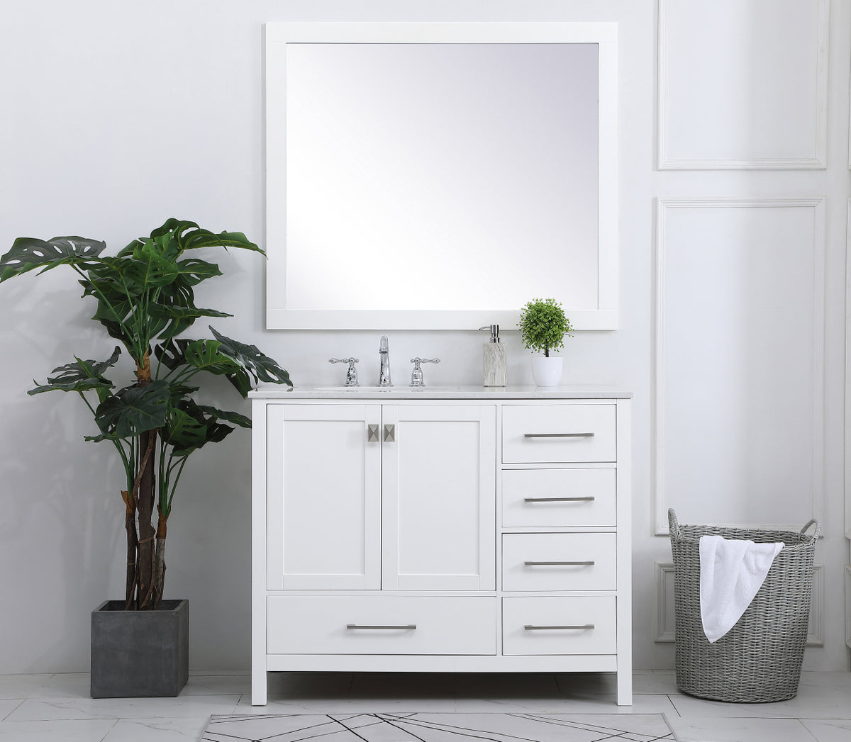 42 inch Single Bathroom Vanity in White