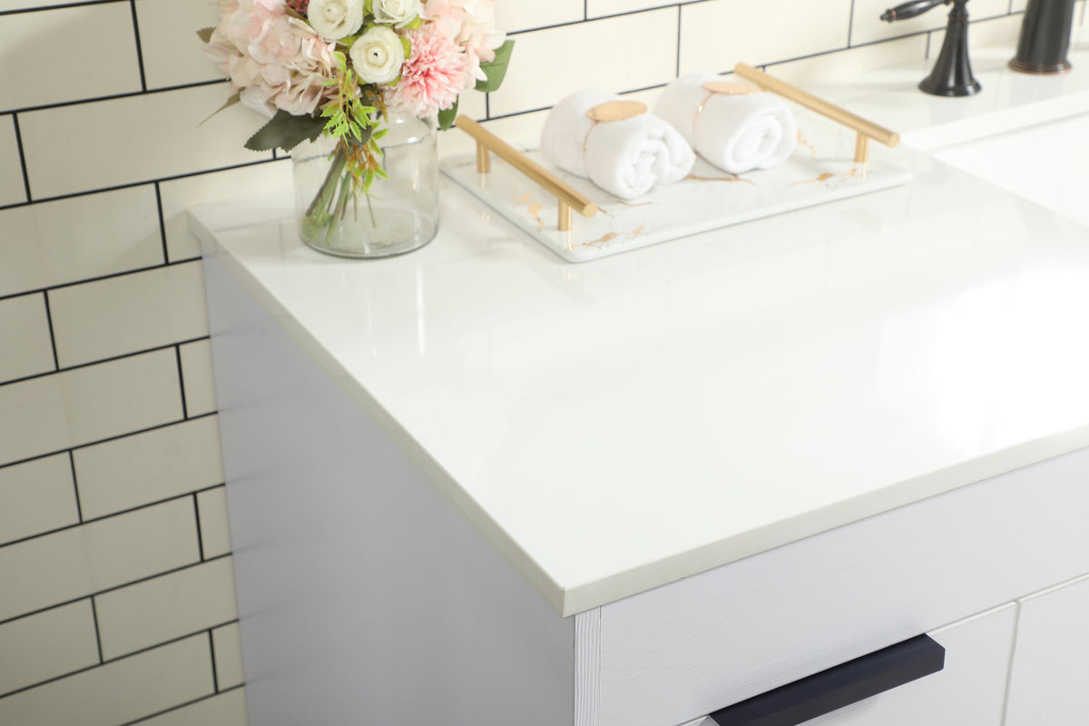 60 inch Single bathroom vanity in white