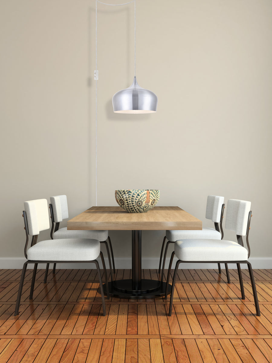 Nora 1 Light Burnished nickel plug-in pendant