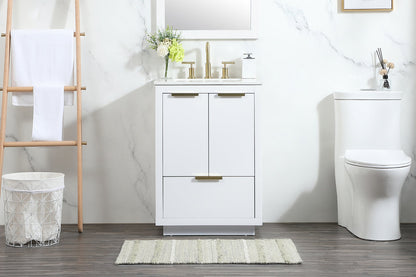 24 inch Single bathroom vanity in white