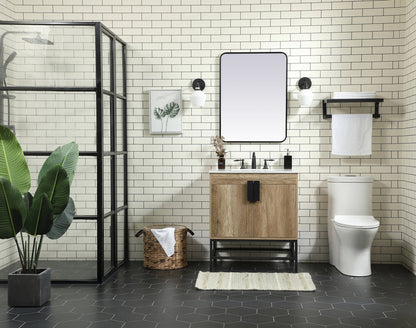 30 inch Single bathroom vanity in natural oak