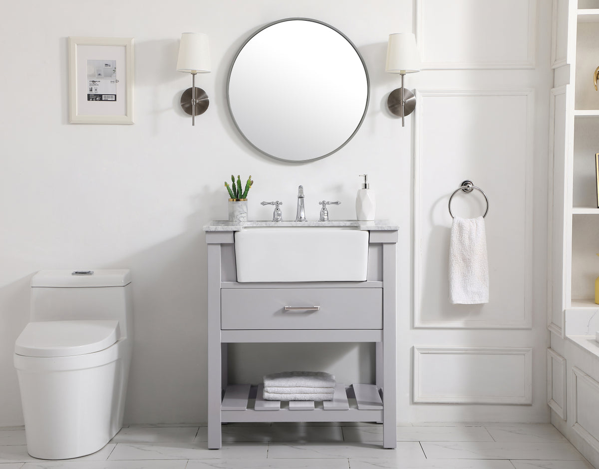 30 inch Single bathroom vanity in grey