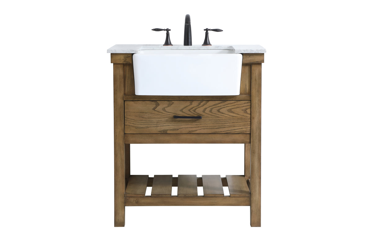 30 inch Single bathroom vanity in driftwood