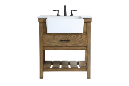 30 inch Single bathroom vanity in driftwood