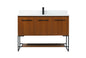 48 inch Single bathroom vanity in teak with backsplash