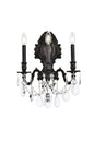 Monarch 3 light Dark Bronze Wall Sconce Clear Royal Cut Crystal