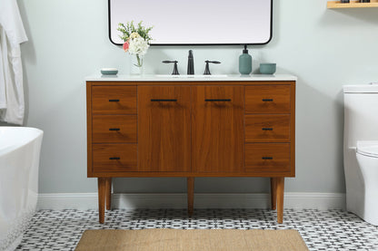 48 inch Single bathroom vanity in teak