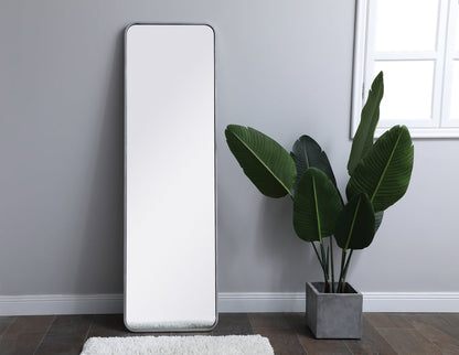 Soft corner metal rectangular mirror 18x60 inch in Silver