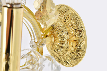 Maria Theresa 3 light Gold Wall Sconce Golden Teak (Smoky) Royal Cut Crystal