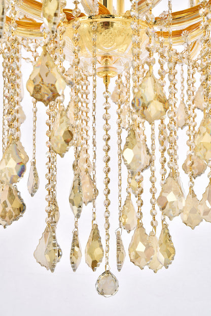 Maria Theresa 49 light Gold Chandelier Golden Teak (Smoky) Royal Cut Crystal