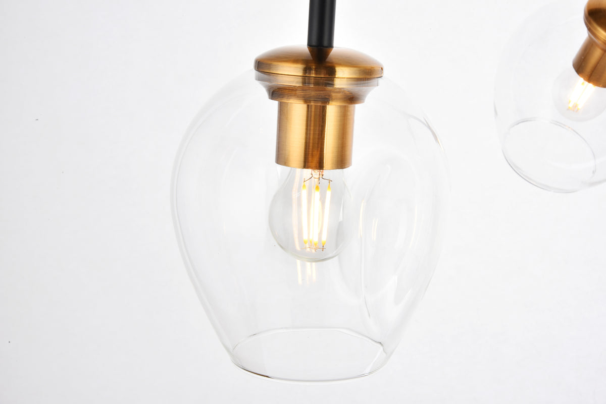 Cavoli 5 light in Light Antique Brass and Flat Black Pendant