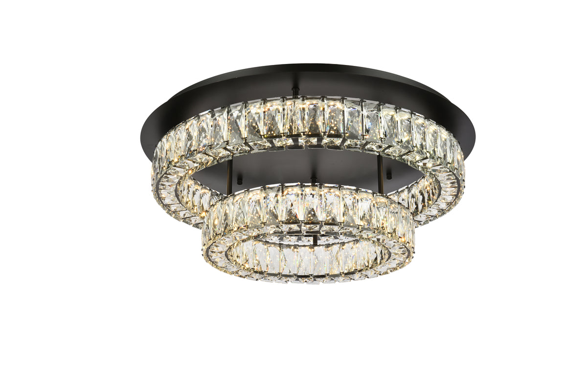 Monroe 26 inch LED double flush mount in black