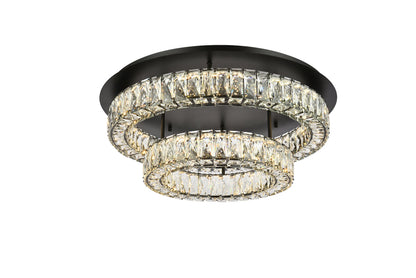Monroe 26 inch LED double flush mount in black