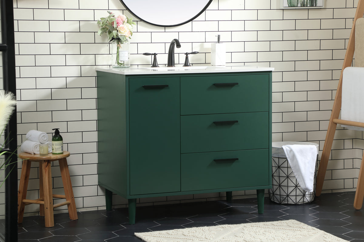 36 inch bathroom vanity in Green