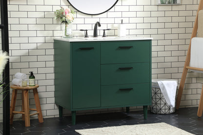36 inch bathroom vanity in Green