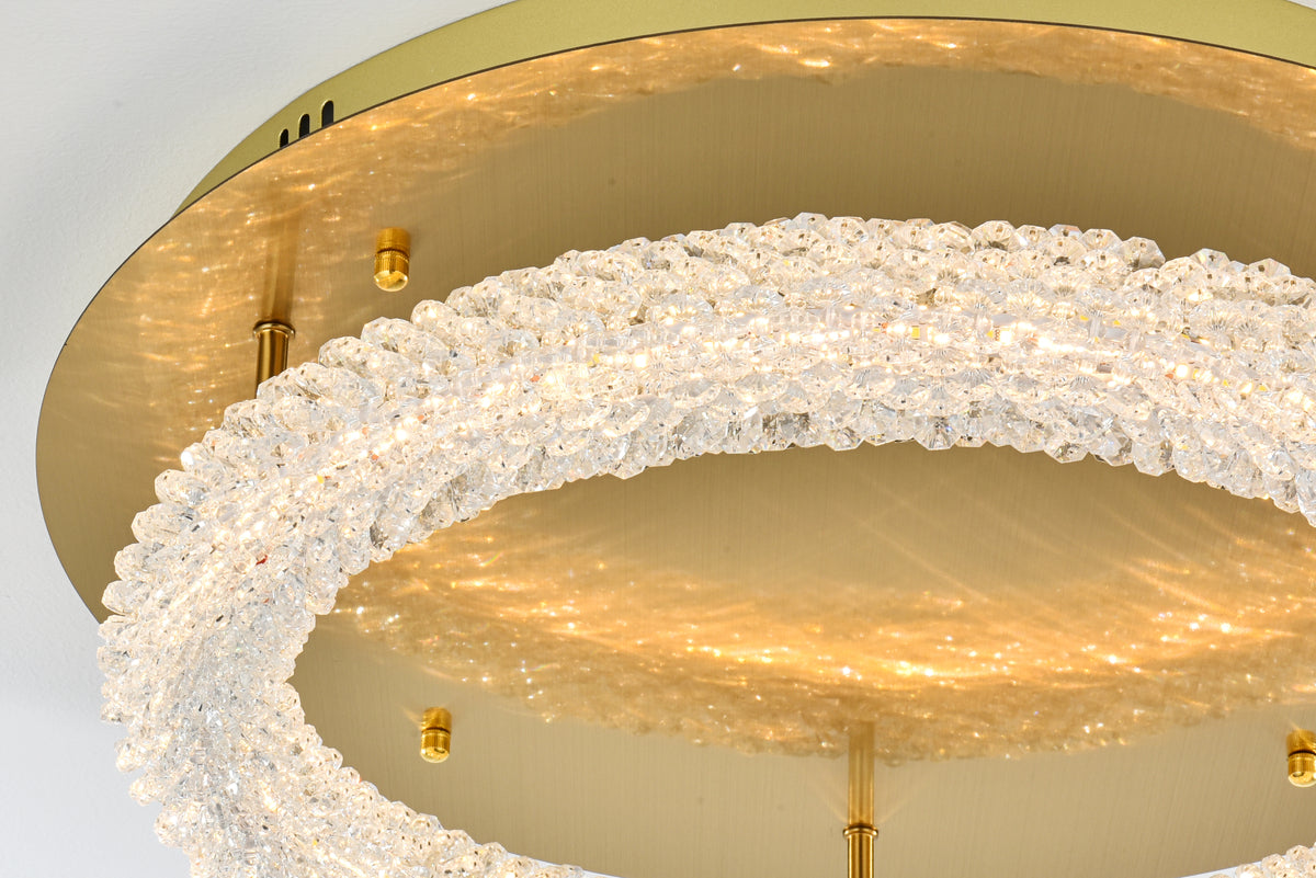 Bowen 22 inch Adjustable LED Flush Mount in Satin Gold