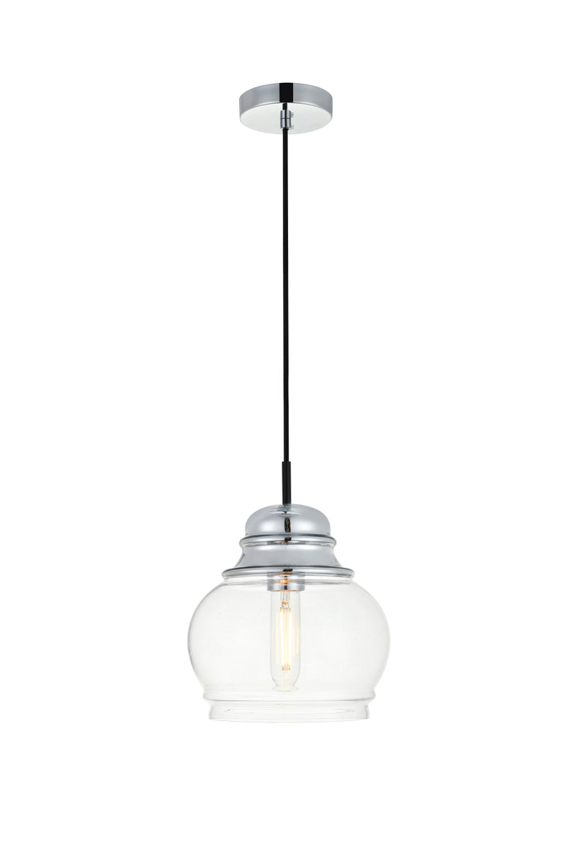 Kenna 1 Light Chrome Pendant With Clear Glass