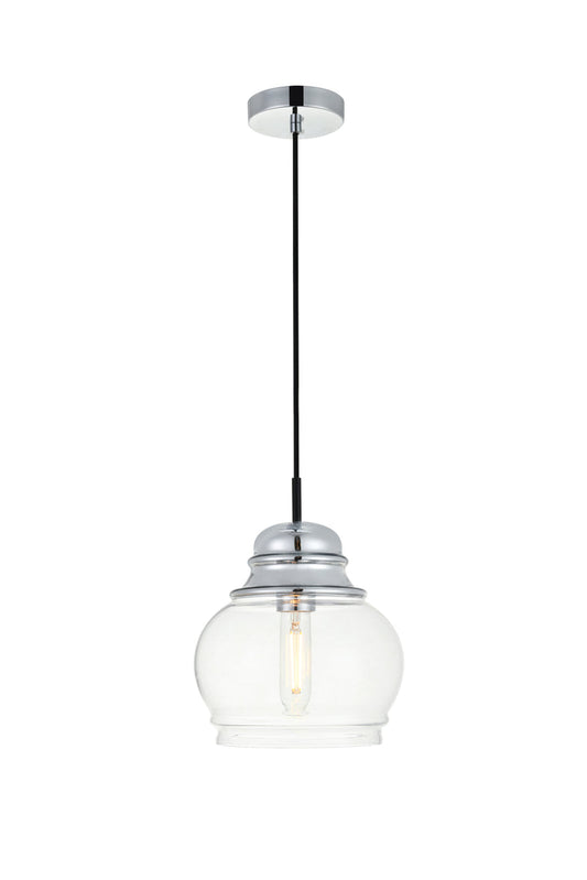 Kenna 1 Light Chrome Pendant With Clear Glass