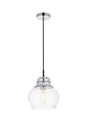 Kenna 1 Light Chrome Pendant With Clear Glass