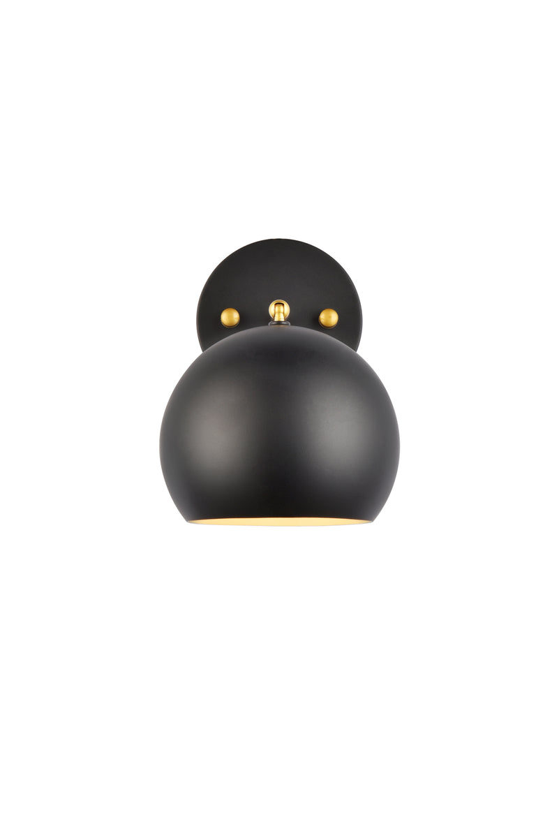 Othello 1 light black and brass wall sconce