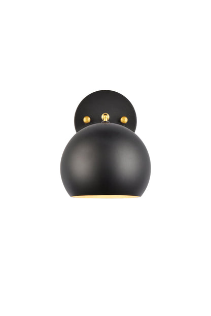 Othello 1 light black and brass wall sconce