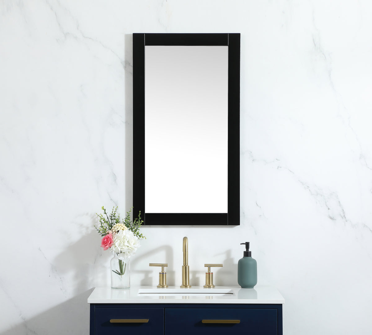 Aqua vanity mirror 18x32 inch in black