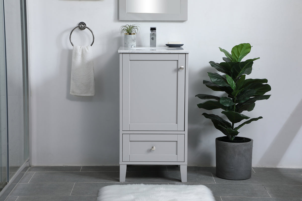 18 inch Single Bathroom Vanity in Grey