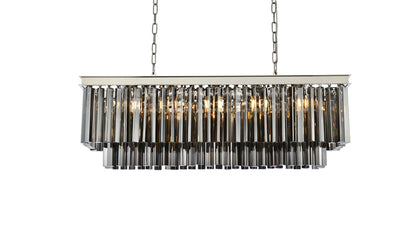 Sydney 12 light polished nickel Chandelier Silver Shade (Grey) Royal Cut Crystal