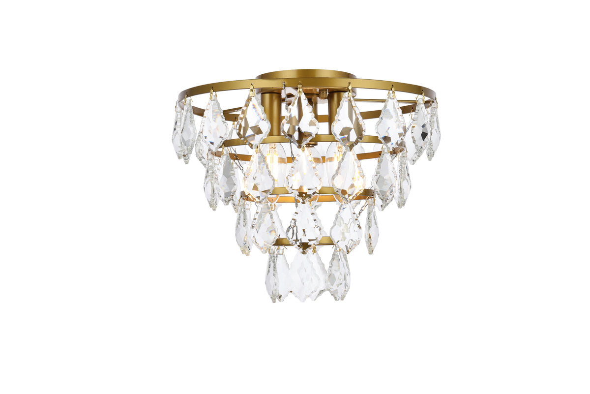 Ella 12 inch flush mount in brass
