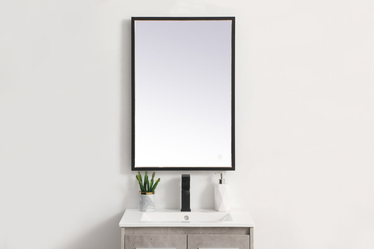 Pier 20x30 inch LED mirror with adjustable color temperature 3000K/4200K/6400K in black
