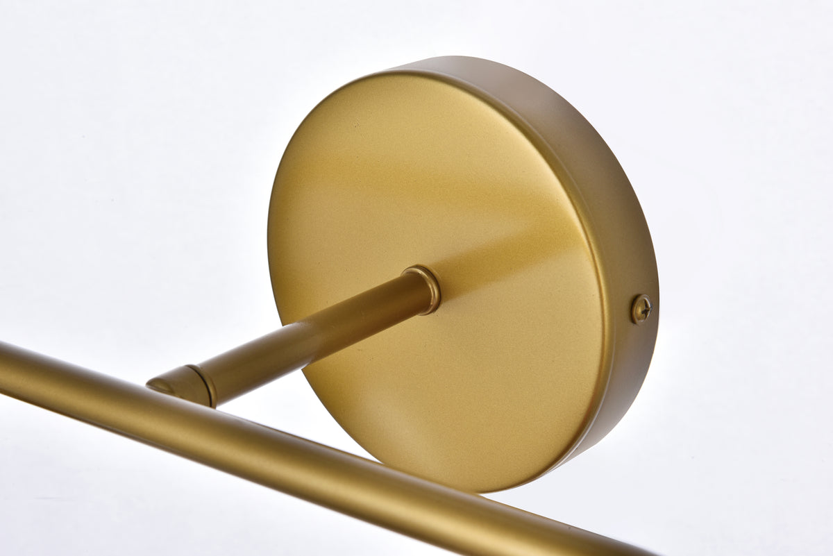 Hanson 2 lights bath sconce in brass with frosted shade