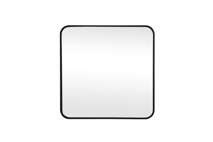 Soft corner metal square mirror 24x24 inch in Black