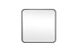 Soft corner metal square mirror 24x24 inch in Black