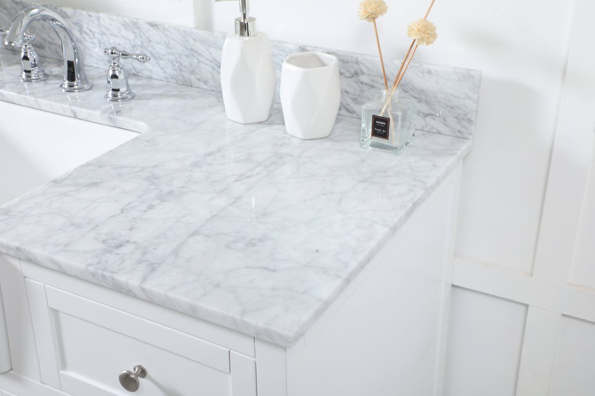 42 inch Single bathroom vanity in white with backsplash