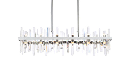 Serena 42 inch crystal rectangle chandelier in chrome