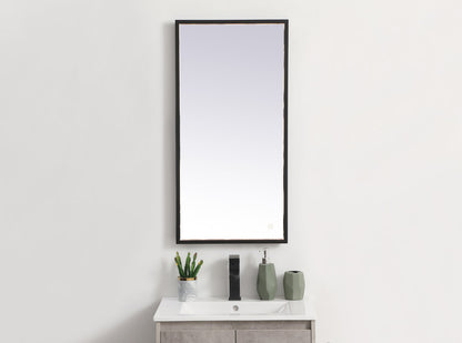 Pier 18x36 inch LED mirror with adjustable color temperature 3000K/4200K/6400K in black