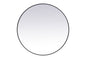 Metal frame round mirror 45 inch in Black