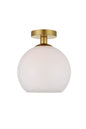 Baxter 1 Light Brass Flush Mount With Frosted White Glass