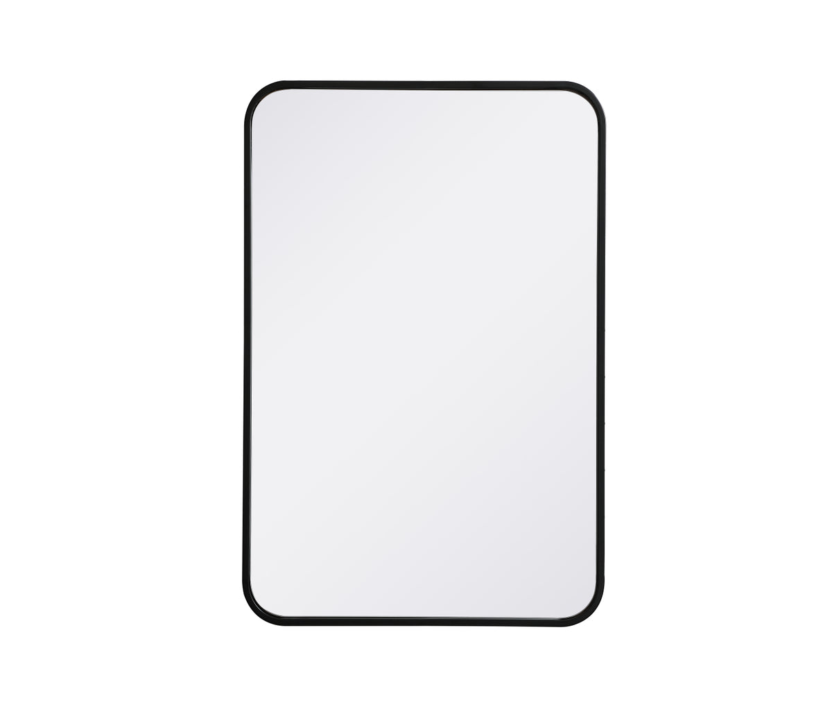 Soft corner metal rectangular mirror 20x30 inch in Black